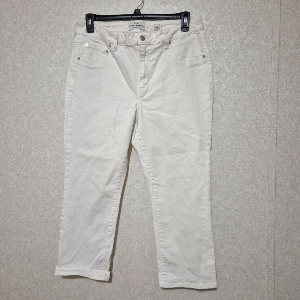 LUCKY BRAND  Emma Crop  White Jeans..SIZE:14W